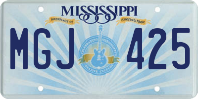 MS license plate MGJ425