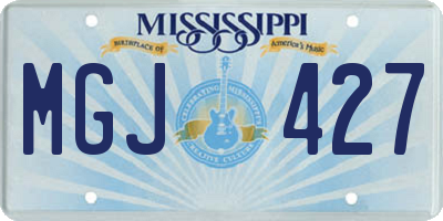 MS license plate MGJ427