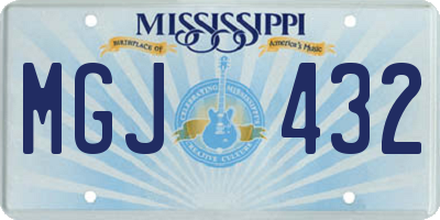 MS license plate MGJ432