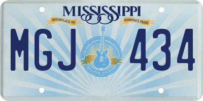 MS license plate MGJ434
