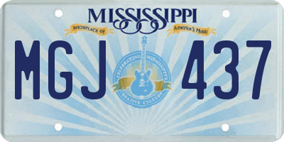 MS license plate MGJ437