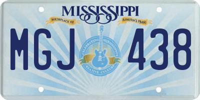 MS license plate MGJ438