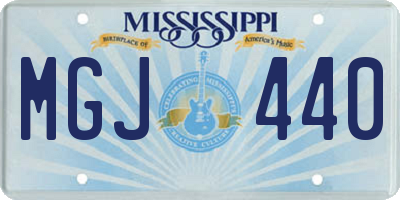 MS license plate MGJ440