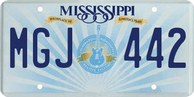 MS license plate MGJ442