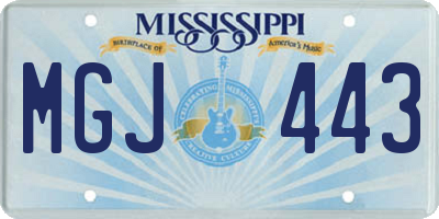 MS license plate MGJ443