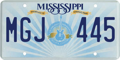 MS license plate MGJ445