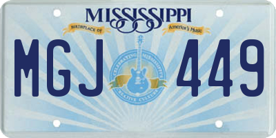 MS license plate MGJ449