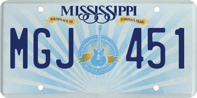 MS license plate MGJ451