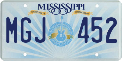 MS license plate MGJ452