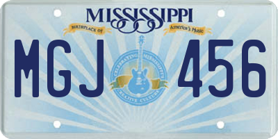 MS license plate MGJ456