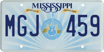 MS license plate MGJ459