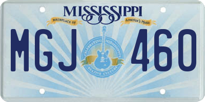 MS license plate MGJ460