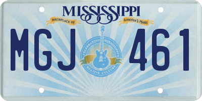 MS license plate MGJ461