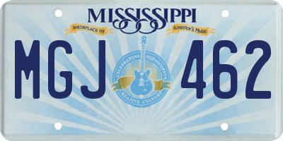 MS license plate MGJ462