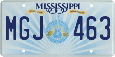 MS license plate MGJ463