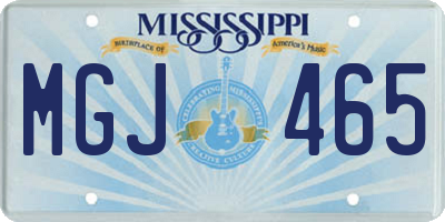 MS license plate MGJ465