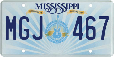MS license plate MGJ467