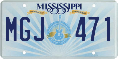 MS license plate MGJ471
