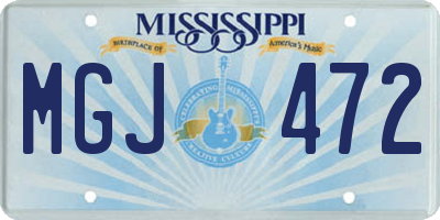MS license plate MGJ472