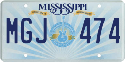 MS license plate MGJ474