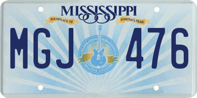 MS license plate MGJ476
