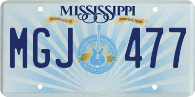 MS license plate MGJ477