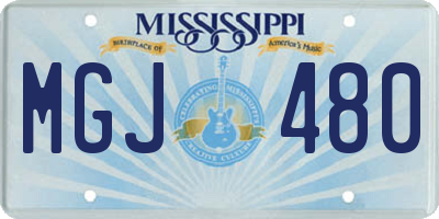 MS license plate MGJ480