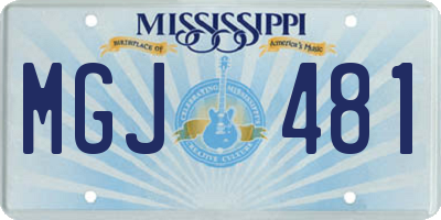 MS license plate MGJ481