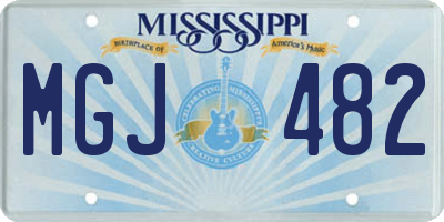 MS license plate MGJ482