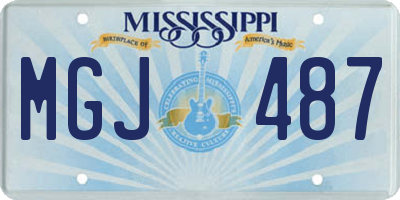 MS license plate MGJ487