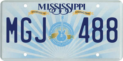 MS license plate MGJ488