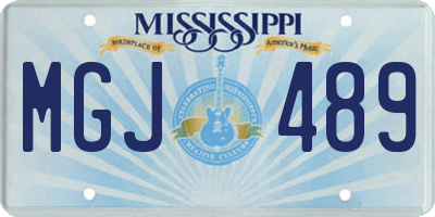 MS license plate MGJ489