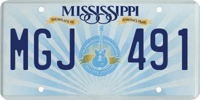 MS license plate MGJ491