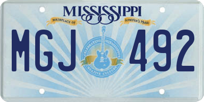 MS license plate MGJ492
