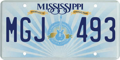 MS license plate MGJ493