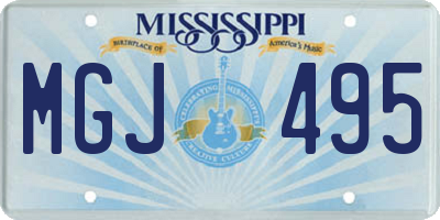 MS license plate MGJ495
