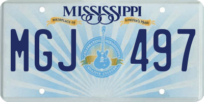 MS license plate MGJ497