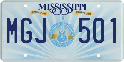 MS license plate MGJ501