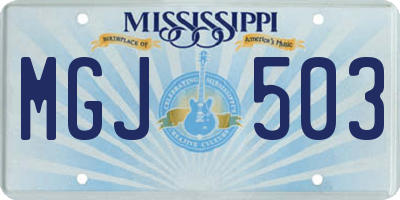 MS license plate MGJ503