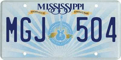 MS license plate MGJ504