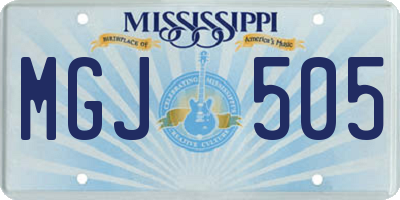 MS license plate MGJ505