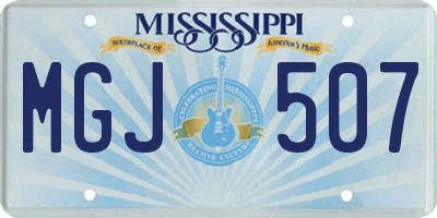 MS license plate MGJ507