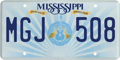 MS license plate MGJ508