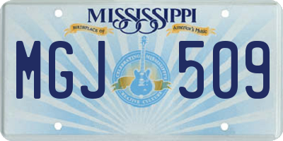 MS license plate MGJ509