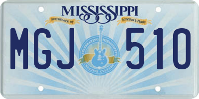 MS license plate MGJ510