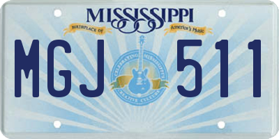 MS license plate MGJ511
