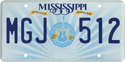 MS license plate MGJ512