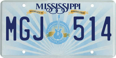 MS license plate MGJ514