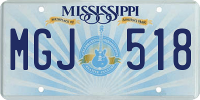 MS license plate MGJ518