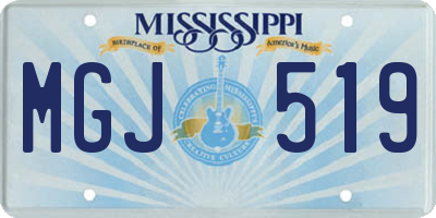 MS license plate MGJ519